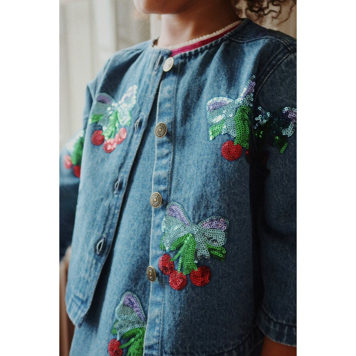 Konges Sløjd Amarena Sequin Magot Paliet Denim Jakke GOTS
