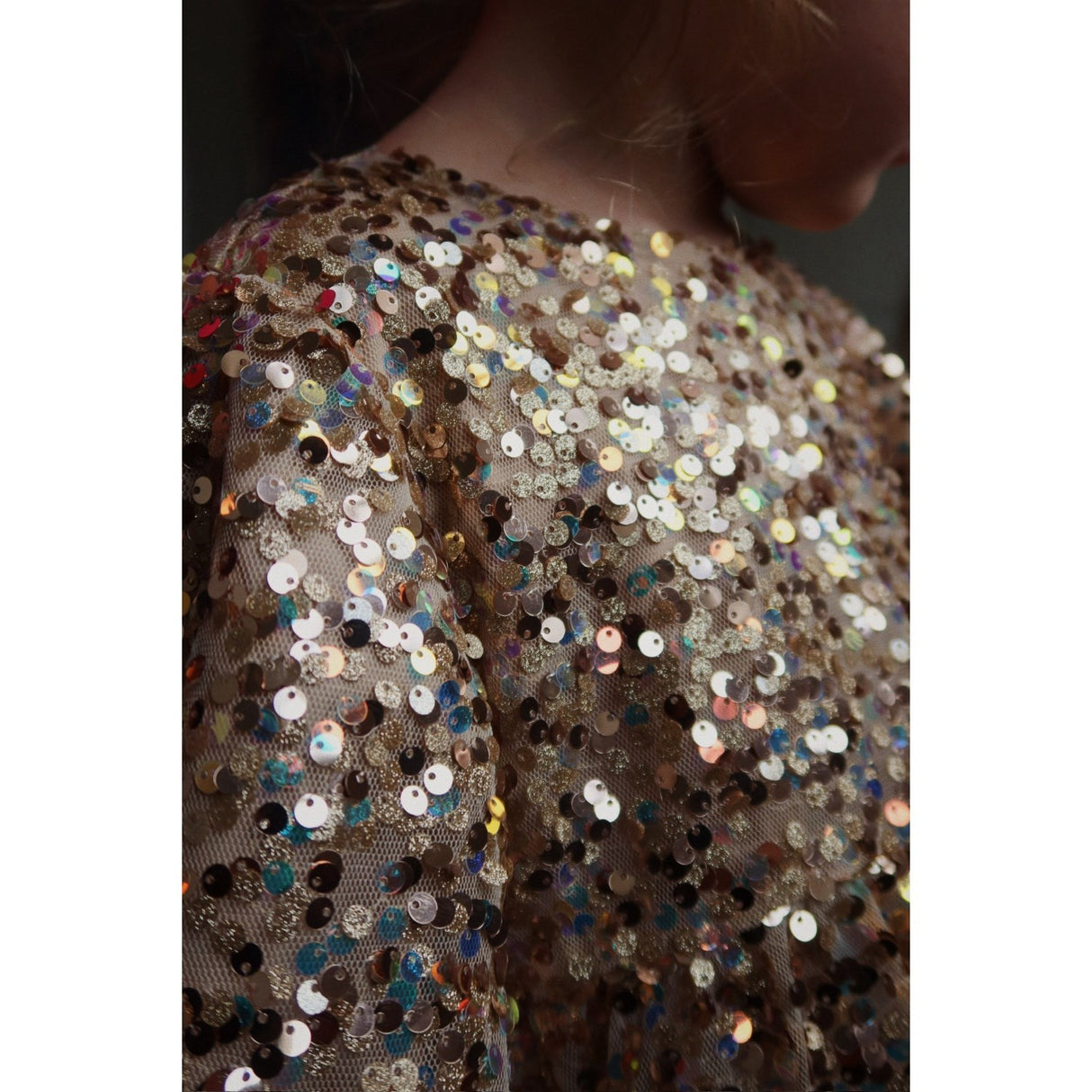 Konges Sløjd Gold Glitter Lila Sequins Sløjfe Kjole