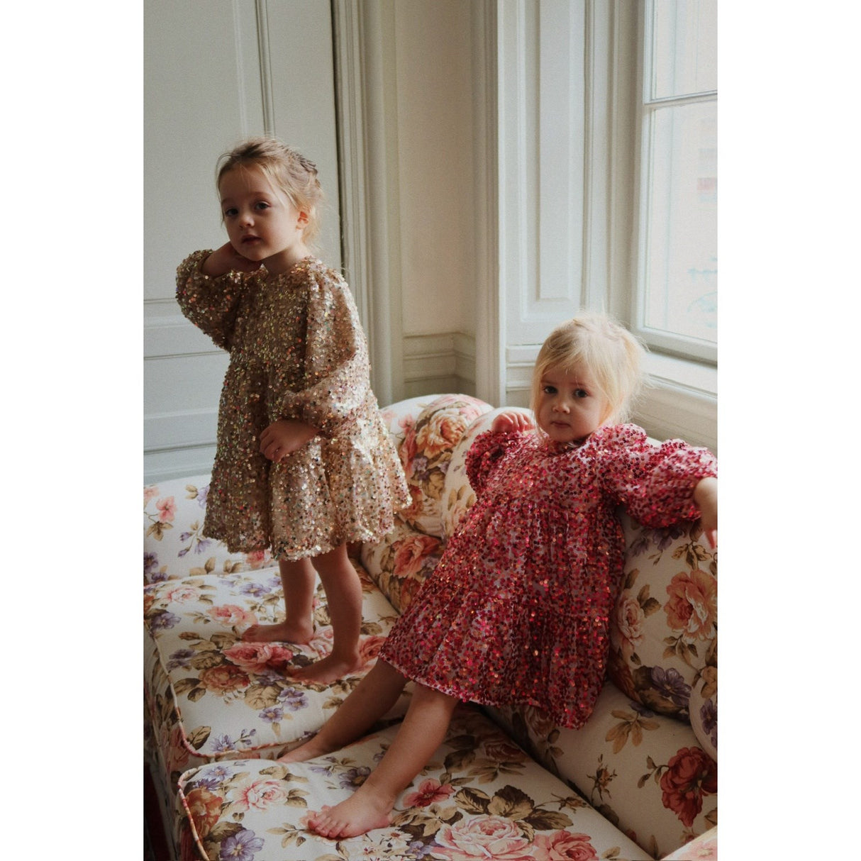 Konges Sløjd Gold Glitter Lila Sequins Sløjfe Kjole