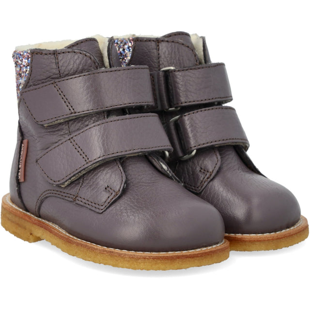 Angulus Lavender/Pastel Multi Glitter TEX-støvle Med Glitter Og Velcrolukning