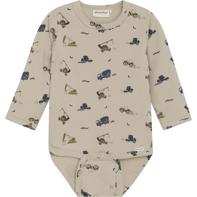 Minymo Oxford Tan Body LS AOP Sweat