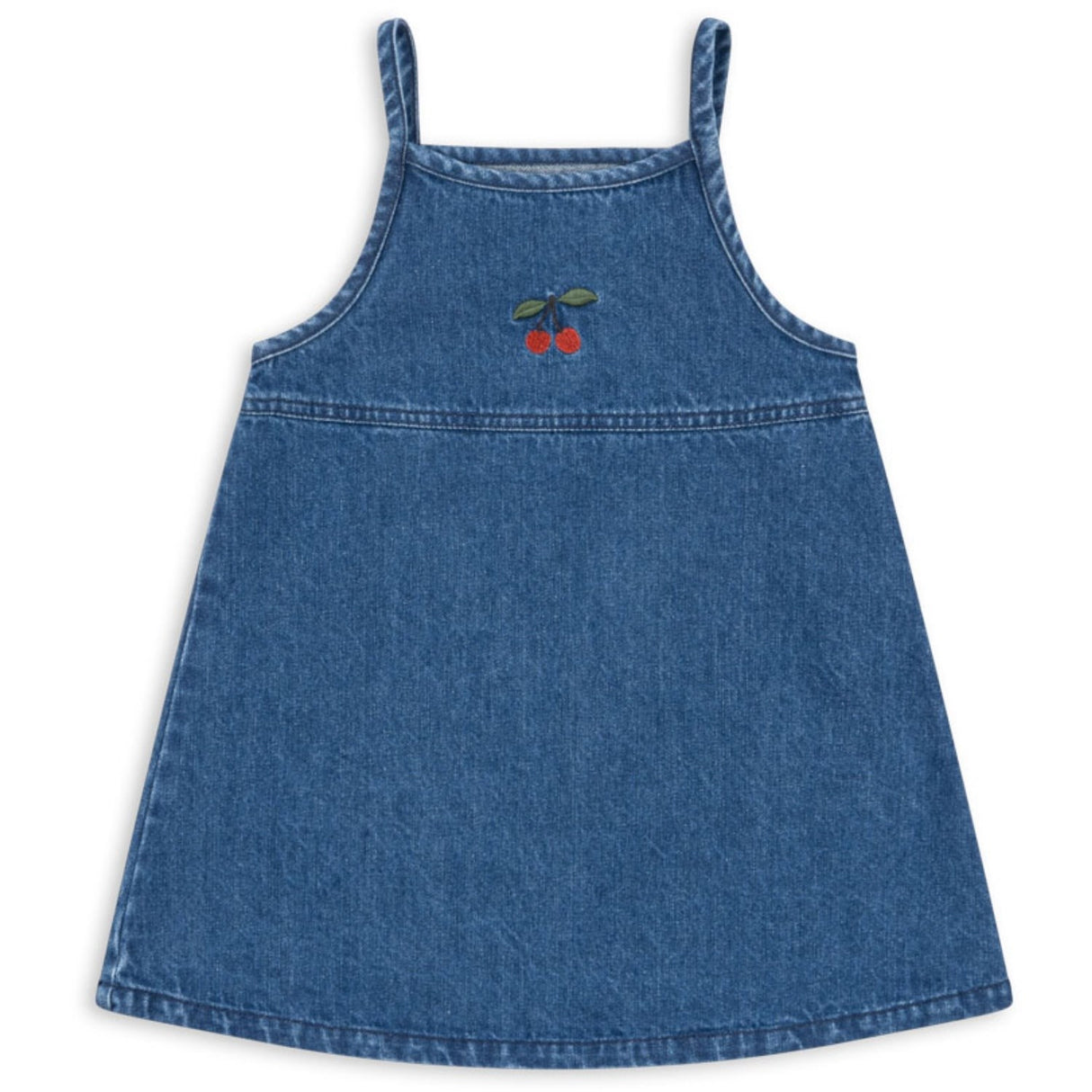 Konges Sløjd x Luksusbaby Denim Blue Magot Strap Kjole GOTS