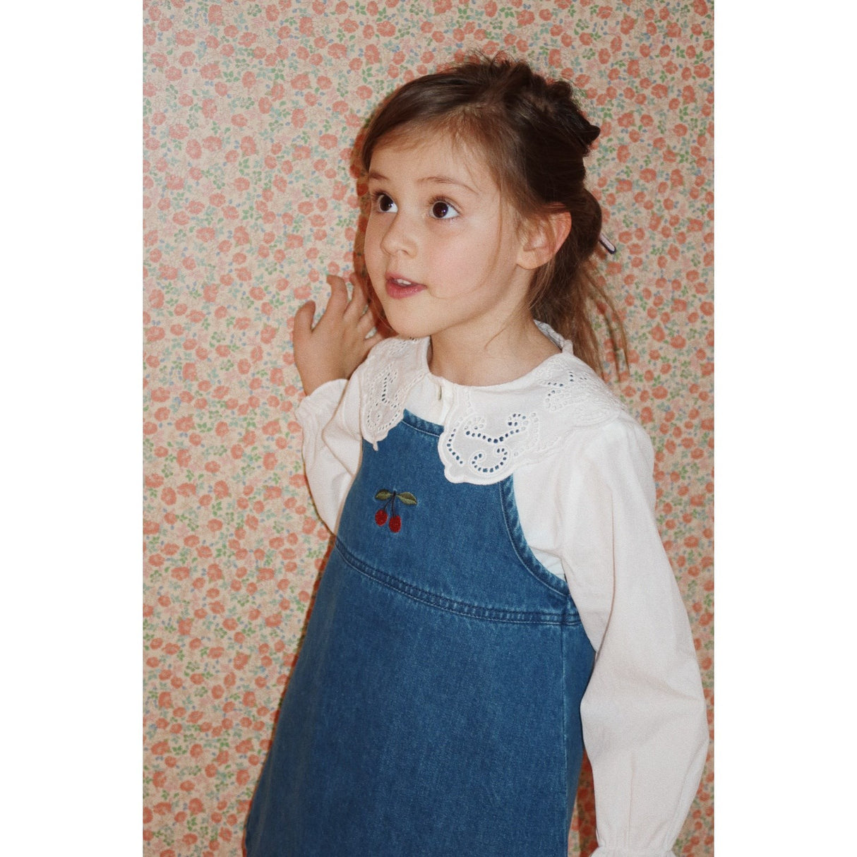 Konges Sløjd x Luksusbaby Denim Blue Magot Strap Kjole GOTS
