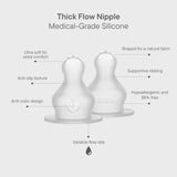 Bibs Baby Flaske Nipple Round Silikone 2-Pak Thick Flow