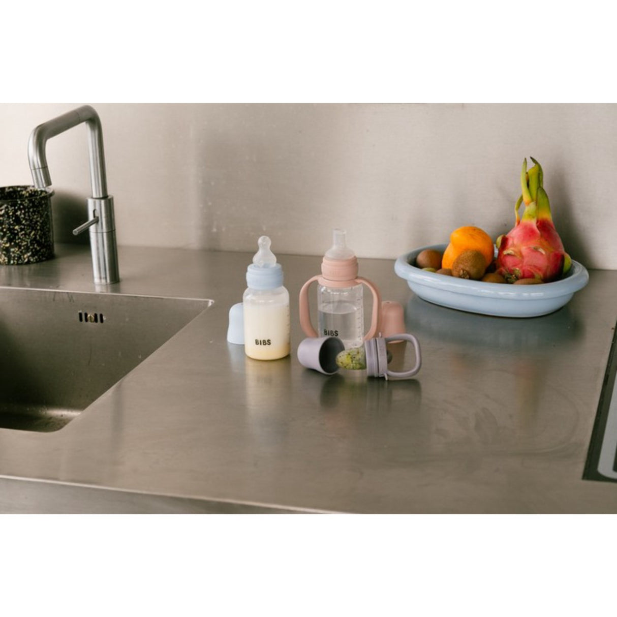Bibs Blush Baby Sippy Flaske Spout Round Silikone Slow Flow
