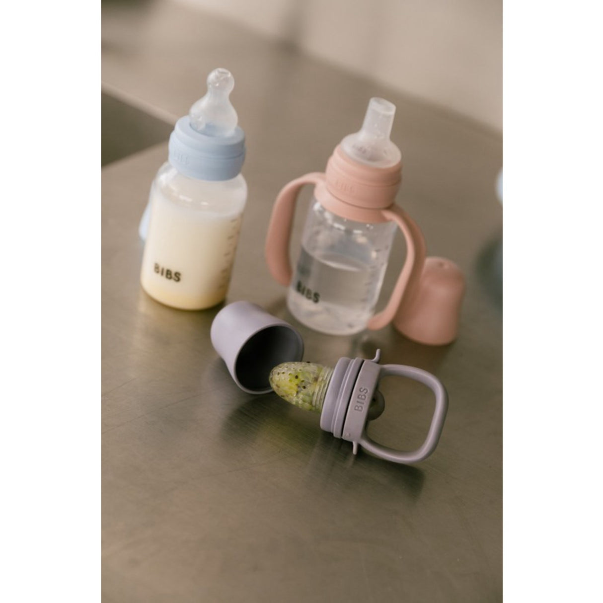 Bibs Blush Baby Sippy Flaske Spout Round Silikone Slow Flow