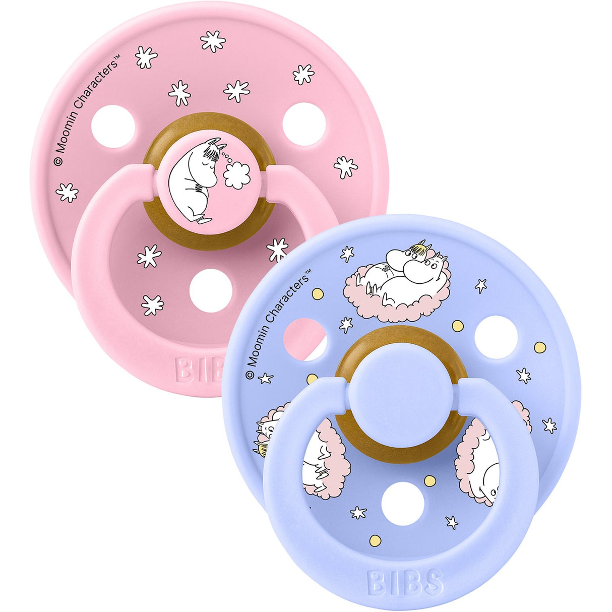 Bibs X Moomin Baby Pink Mix Sut Colour 2-Pak Dreaming Latex
