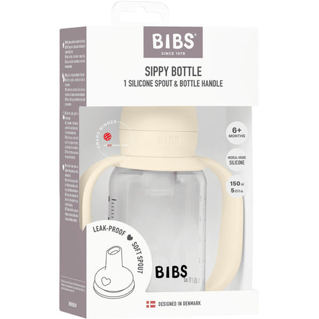 Bibs Ivory Baby Sippy Flaske Spout Round Silikone Slow Flow
