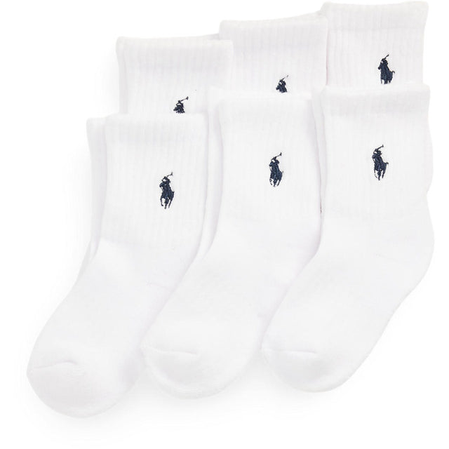 Polo Ralph Lauren White Boy Crew Strømpe 6-Pak