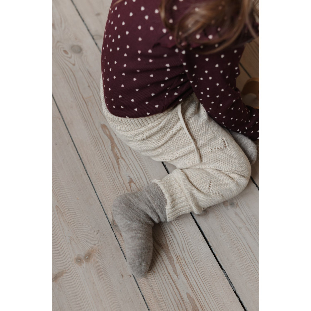 Petit Piao Dark Grape/White Body L/S Flæse Modal Heart