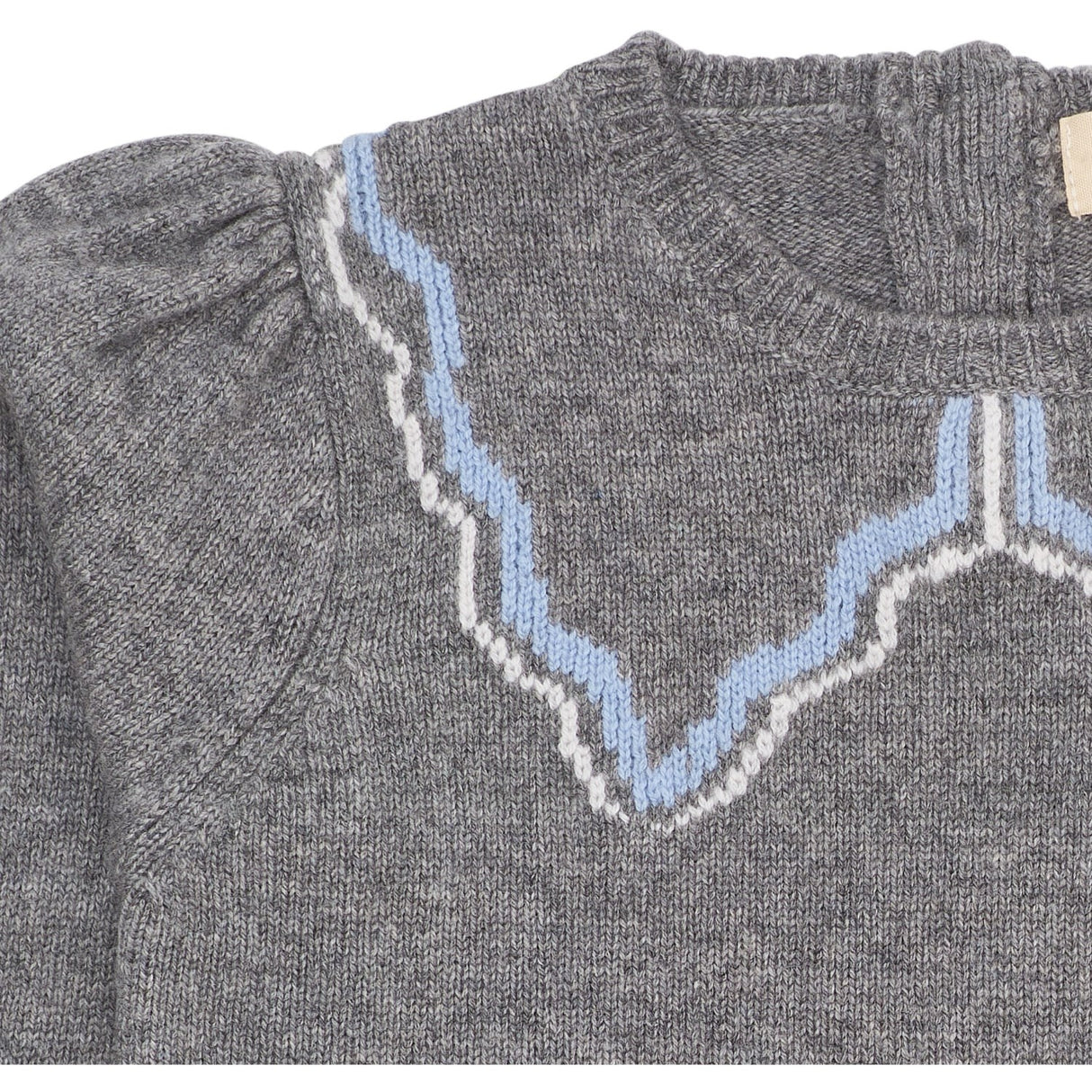 COPENHAGEN COLORS Dk Grey/Blue Comb. Cashmere Bluse W. Krave Deco