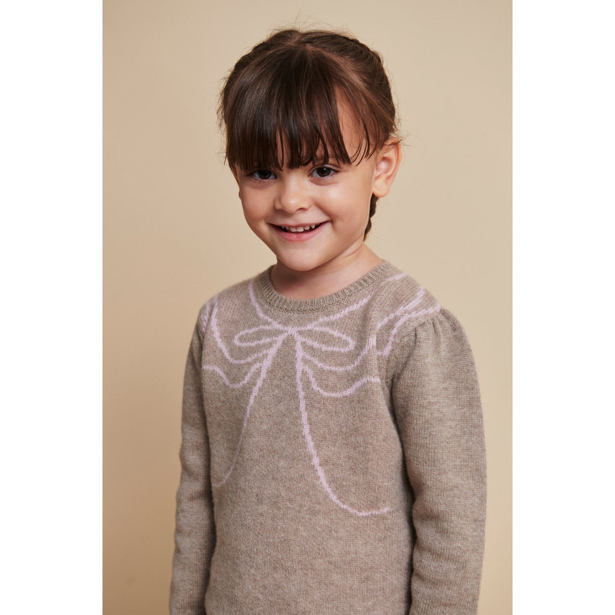 COPENHAGEN COLORS Sand/Bubblegum Comb. Cashmere Sløjfe Deco Bluse