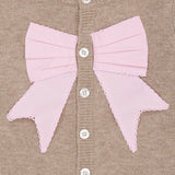 COPENHAGEN COLORS Sand/Lavender Comb. Cashmere Cardigan W. Poplin Sløjfe