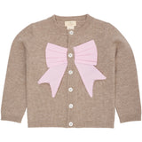 COPENHAGEN COLORS Sand/Lavender Comb. Cashmere Cardigan W. Poplin Sløjfe