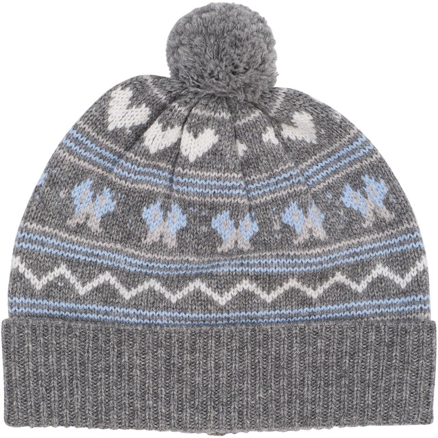 COPENHAGEN COLORS Dk Grey Comb Cashmere Pattern Beanie