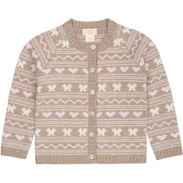 COPENHAGEN COLORS Sand Comb. Cashmere Pattern Cardigan