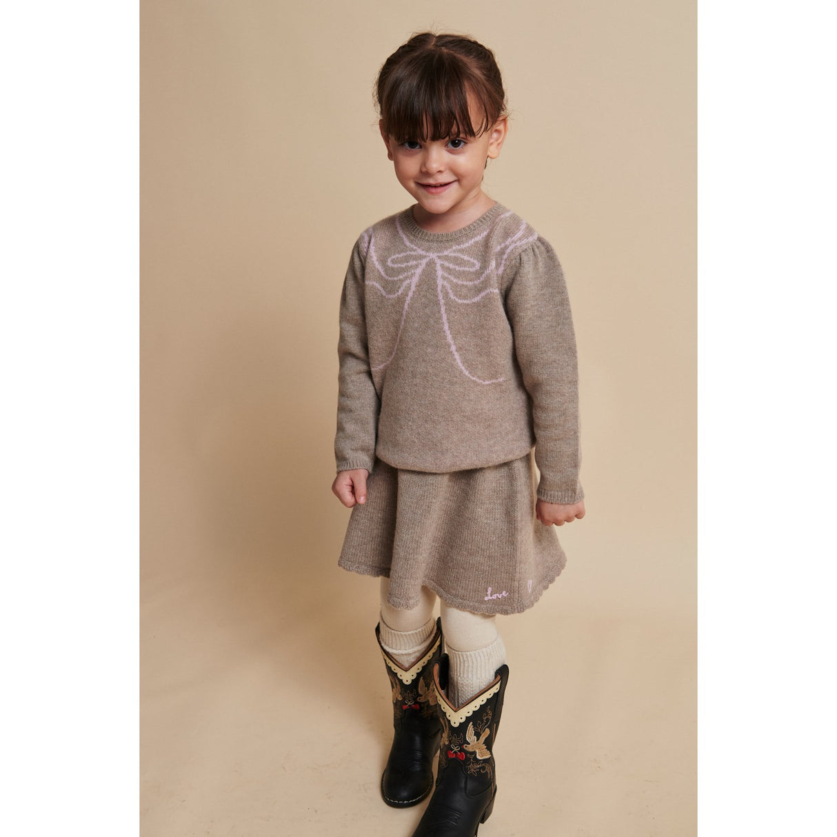 COPENHAGEN COLORS Sand Mel Cashmere Nederdel W. Emb.