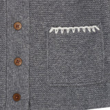 COPENHAGEN COLORS Dk Grey/Cream Comb. Lambswool Cardigan W. Krave