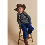 COPENHAGEN COLORS Dk Grey/Cream Comb. Lambswool Cardigan W. Krave