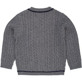 COPENHAGEN COLORS Dk Grey/Navy Comb. Lambswool Grandad Cardigan