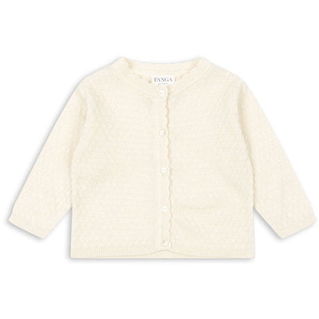 Konges Sløjd Fanga Fontana Antique White Venti Pointelle Cardigan GOTS