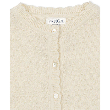 Konges Sløjd Fanga Fontana Antique White Venti Pointelle Cardigan GOTS