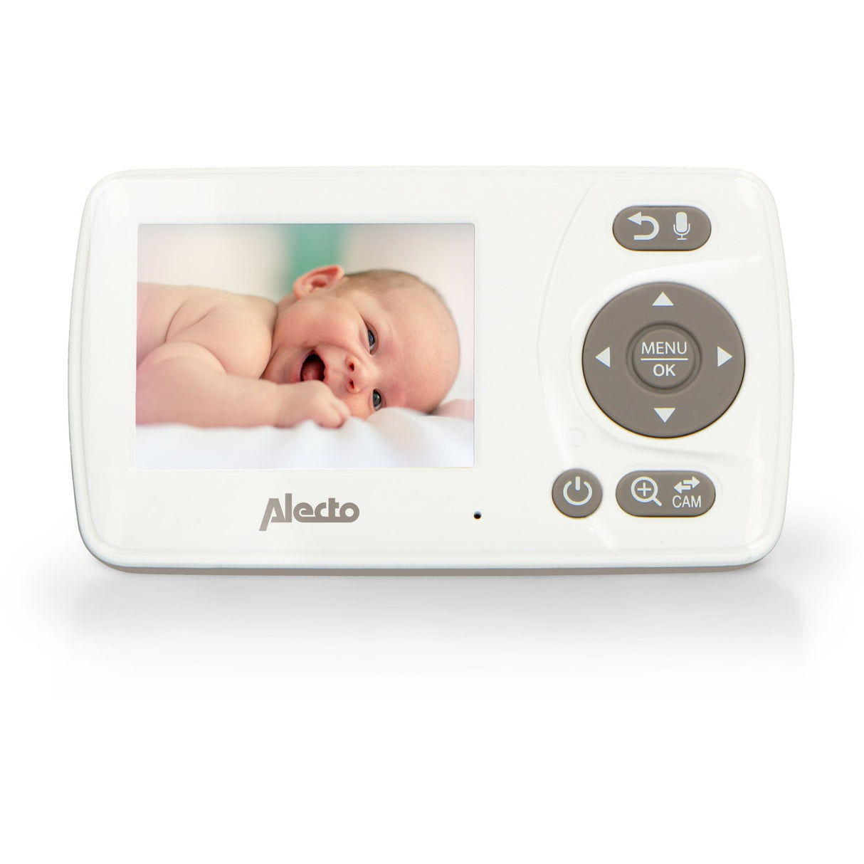 Alecto White/Taupe Video Babyalarm 2,4 Tommer Farve Display