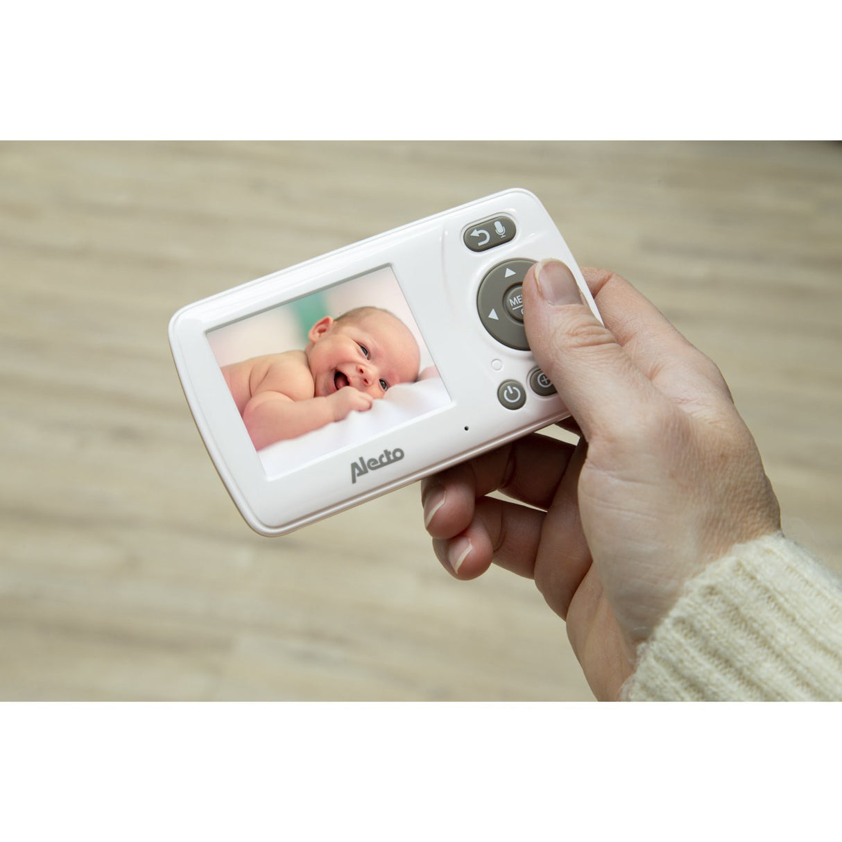 Alecto White/Taupe Video Babyalarm 2,4 Tommer Farve Display