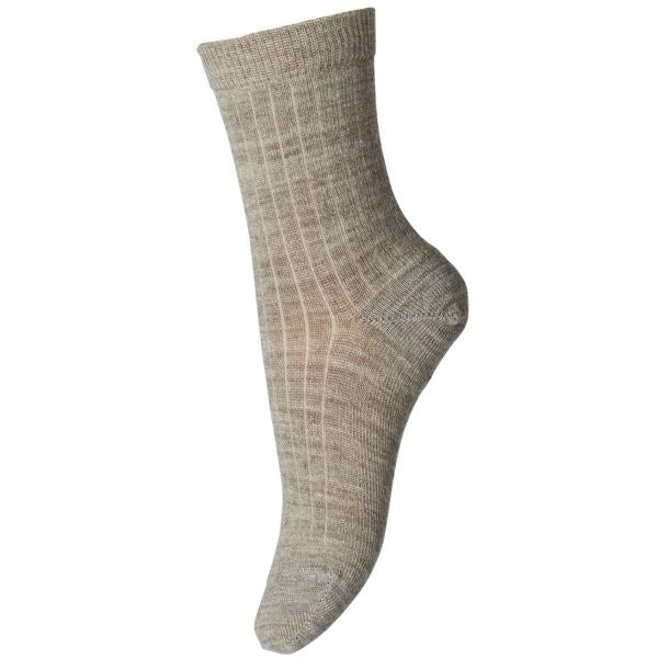 MP 718 Wool Socks Rib 202 Light Brown