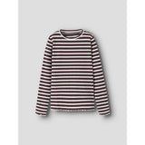 Name It Cloud Dancer Black+Burgundy Nkfvemma Glitter Ls Slim Top