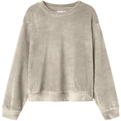 Name It Cement Nkfveloa Ls Fløjl Kort Top