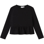 Name It Black Nkfroka Ls Kort Top