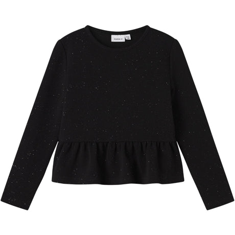 Name It Black Nkfroka Ls Kort Top