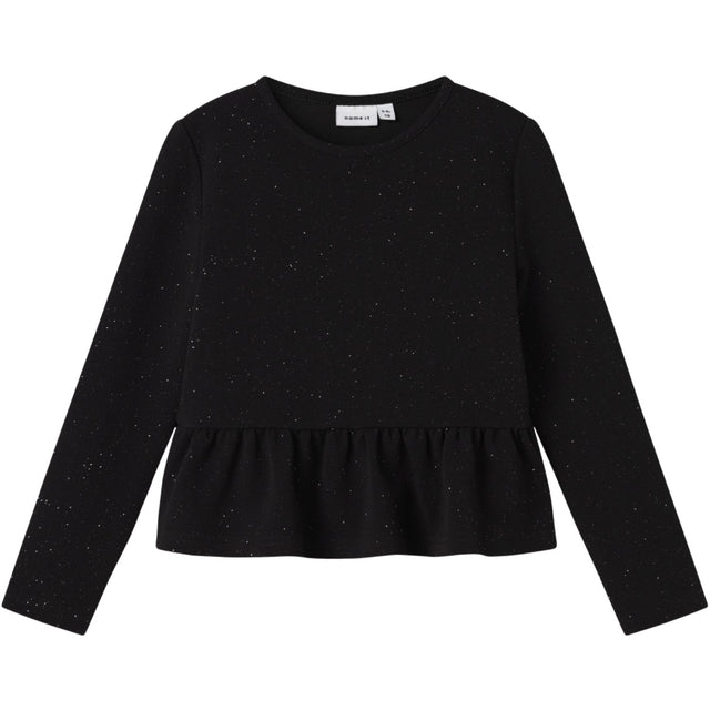 Name It Black Nkfroka Ls Kort Top