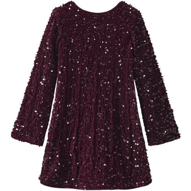 Name It Burgundy Black Bow Nkfrusitta Ls Kjole