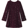 Name It Burgundy Black Bow Nkfrusitta Ls Kjole