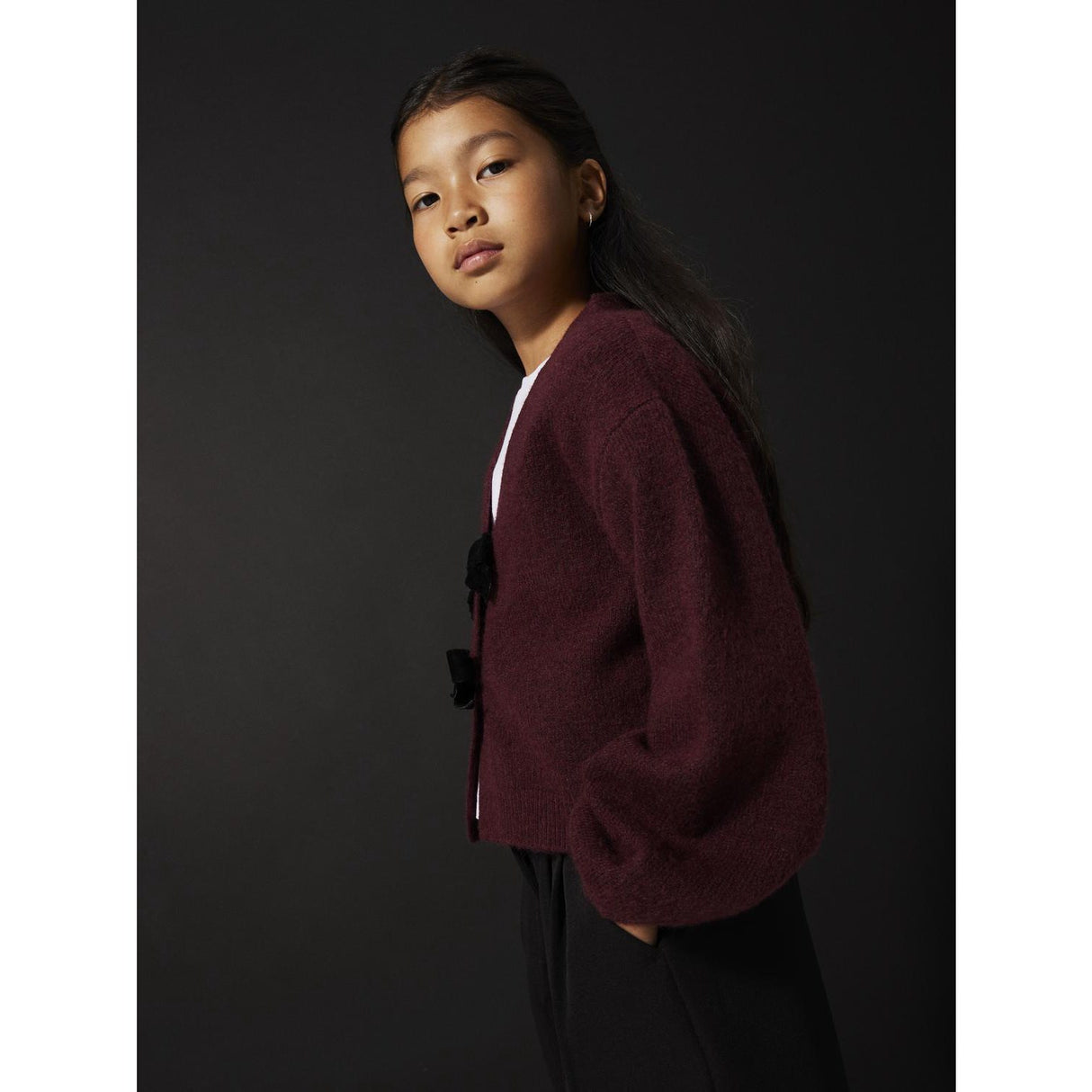 Name It Burgundy Black Bow Nkfrina Ls Strik Card