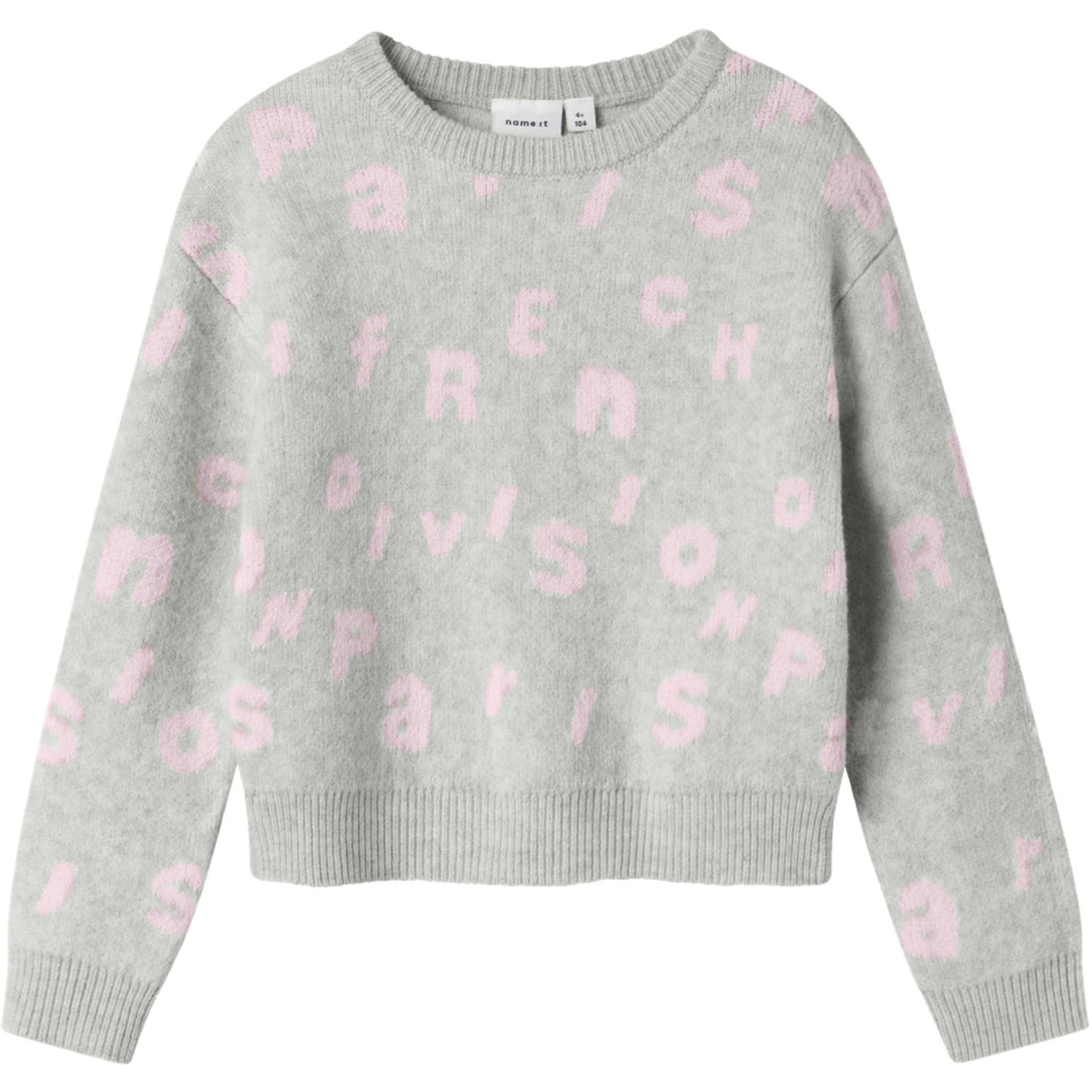 Name It Light Grey Melange Nmfoline Ls Strik Bf