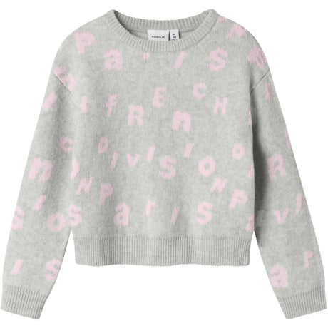 Name It Light Grey Melange Nmfoline Ls Strik Bf