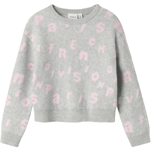 Name It Light Grey Melange Nmfoline Ls Strik Bf