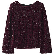 Name It Burgundy Black Bow Nkfrusitta Ls Sløjfe Bluse