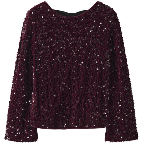 Name It Burgundy Black Bow Nkfrusitta Ls Sløjfe Bluse
