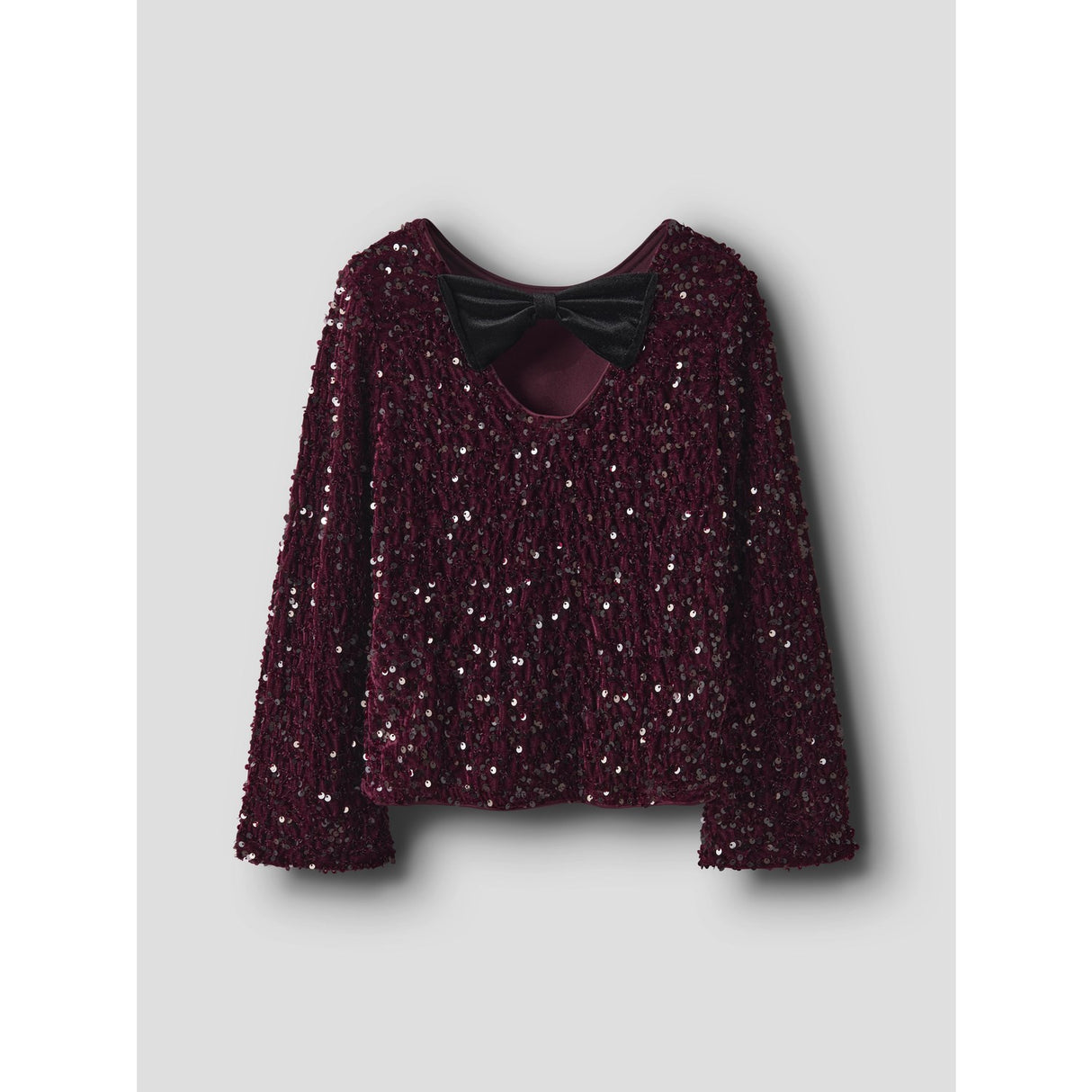 Name It Burgundy Black Bow Nkfrusitta Ls Sløjfe Bluse