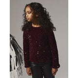 Name It Burgundy Black Bow Nkfrusitta Ls Sløjfe Bluse