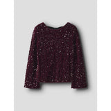 Name It Burgundy Black Bow Nkfrusitta Ls Sløjfe Bluse