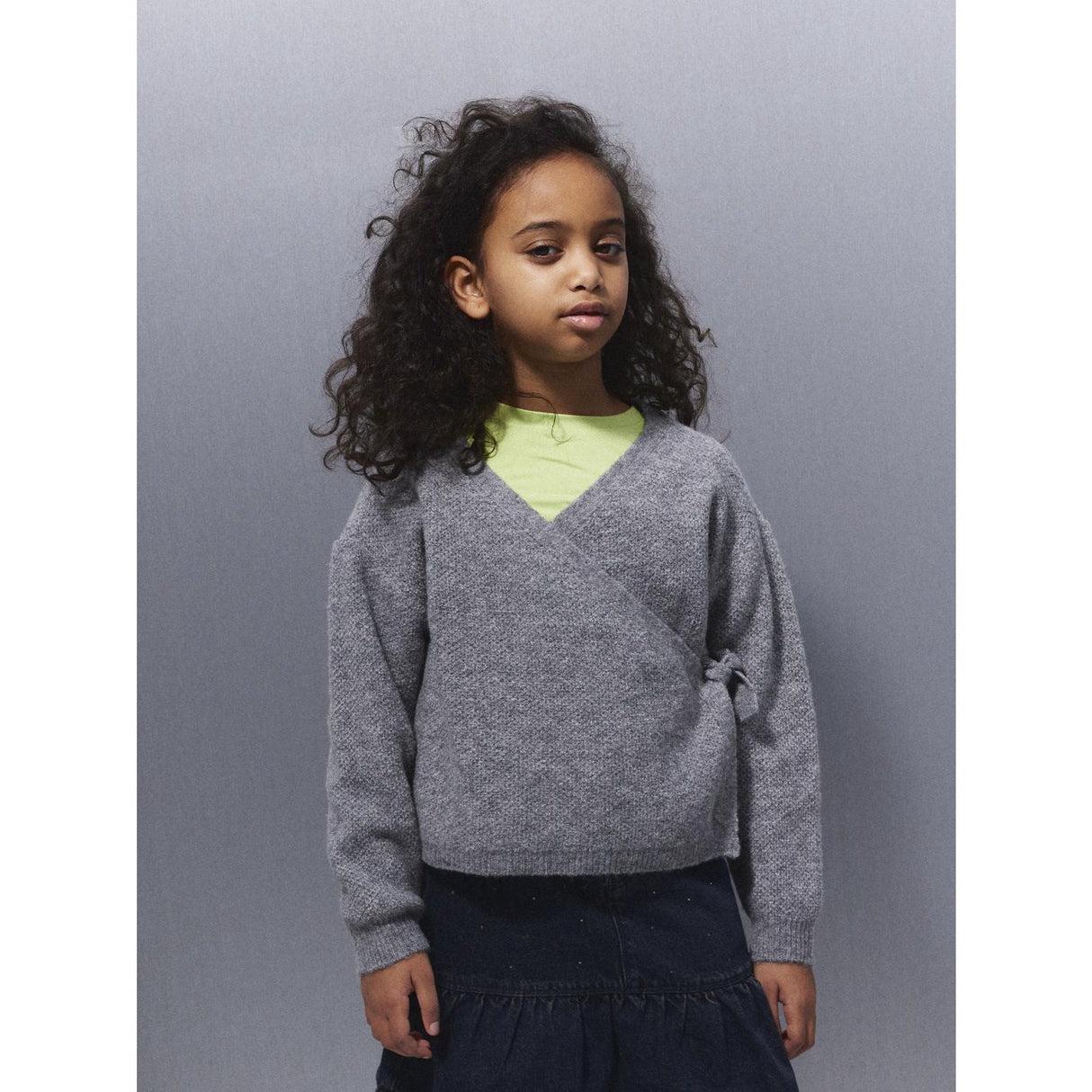 Name It Grey Melange Nkfsanie Ls Strik