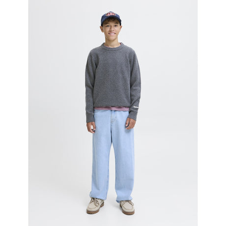 Jack & Jones Junior Dark Grey Melange Jornorrebro Strik Crew Neck Ln Jnr