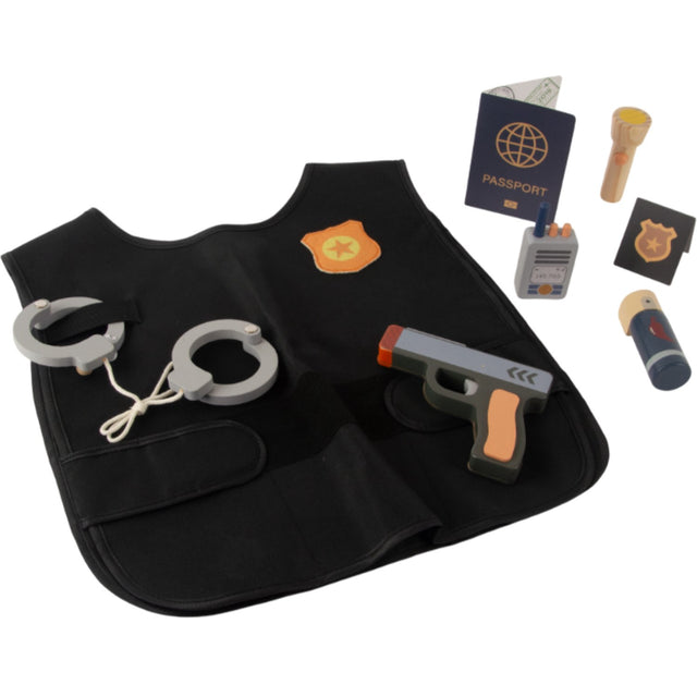 Dantoy Politimand Sæt Træ I Gaveæske 8 Dele