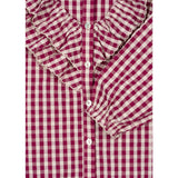 Konges Sløjd Sangria/Butter Check Kim Flæse Bluse GOTS