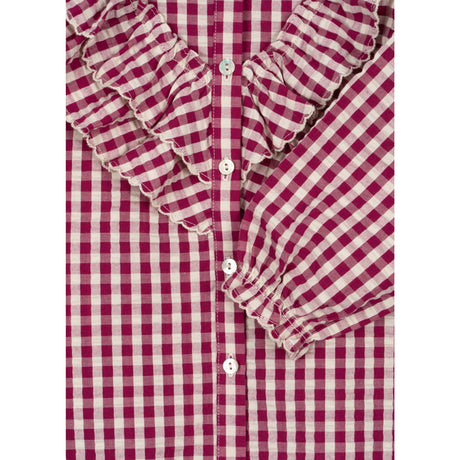 Konges Sløjd Sangria/Butter Check Kim Flæse Bluse GOTS